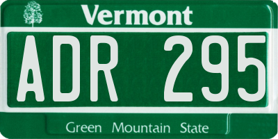 VT license plate ADR295