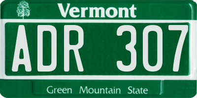 VT license plate ADR307