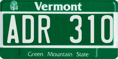 VT license plate ADR310