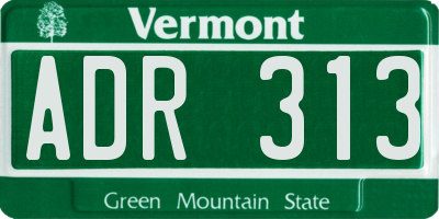 VT license plate ADR313
