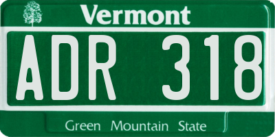 VT license plate ADR318