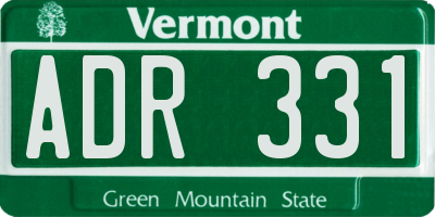 VT license plate ADR331