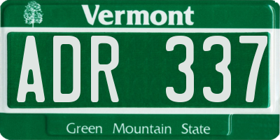 VT license plate ADR337