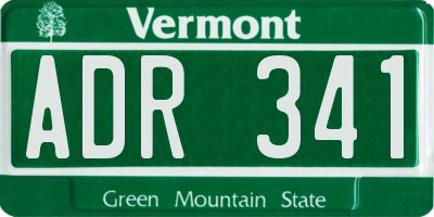 VT license plate ADR341
