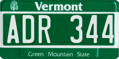 VT license plate ADR344