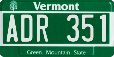 VT license plate ADR351