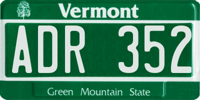 VT license plate ADR352