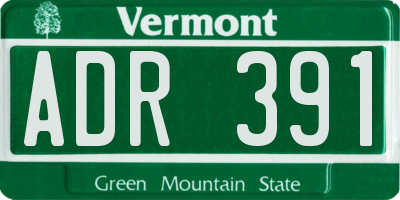VT license plate ADR391