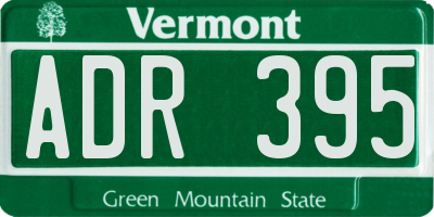 VT license plate ADR395