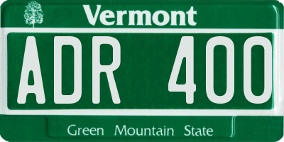 VT license plate ADR400