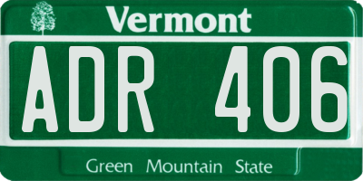 VT license plate ADR406