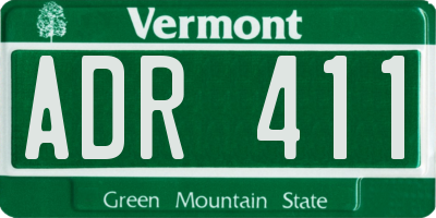 VT license plate ADR411