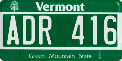 VT license plate ADR416