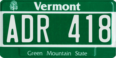 VT license plate ADR418