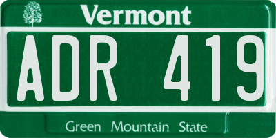 VT license plate ADR419