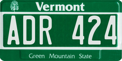 VT license plate ADR424