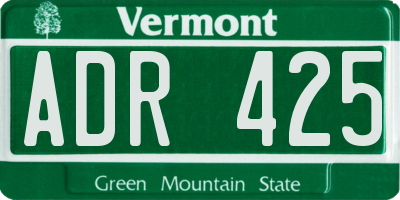 VT license plate ADR425