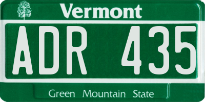 VT license plate ADR435
