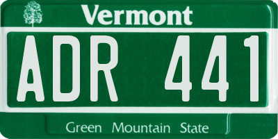 VT license plate ADR441