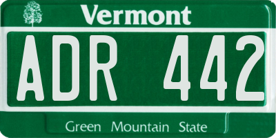 VT license plate ADR442