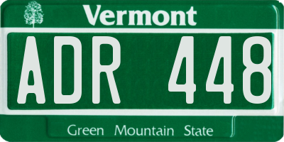 VT license plate ADR448