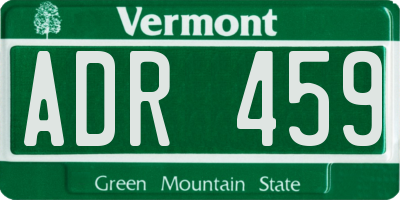 VT license plate ADR459