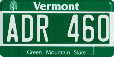 VT license plate ADR460