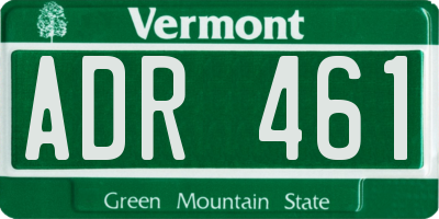 VT license plate ADR461