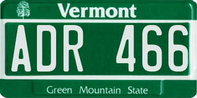 VT license plate ADR466
