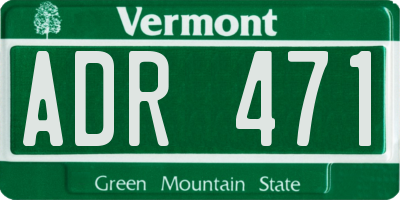 VT license plate ADR471