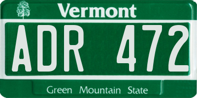 VT license plate ADR472