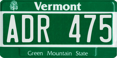 VT license plate ADR475