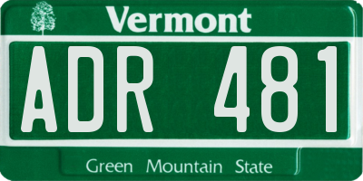 VT license plate ADR481