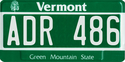 VT license plate ADR486