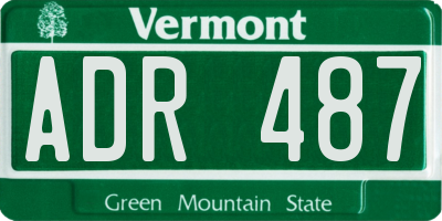 VT license plate ADR487