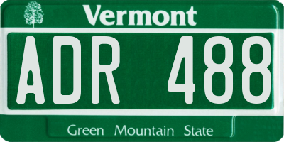 VT license plate ADR488