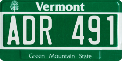 VT license plate ADR491