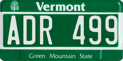 VT license plate ADR499