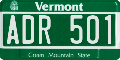 VT license plate ADR501