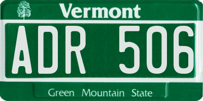 VT license plate ADR506