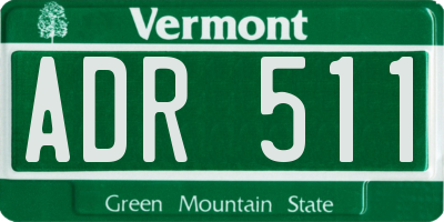 VT license plate ADR511