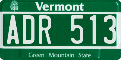 VT license plate ADR513