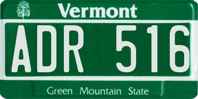VT license plate ADR516