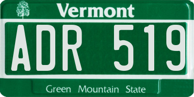 VT license plate ADR519
