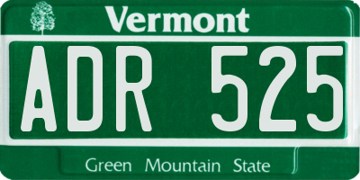 VT license plate ADR525