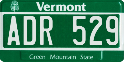 VT license plate ADR529