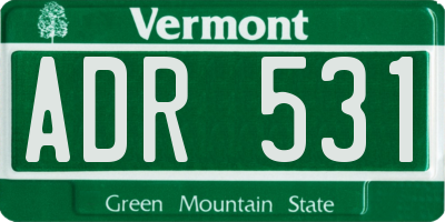 VT license plate ADR531