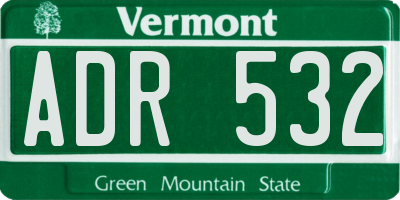VT license plate ADR532