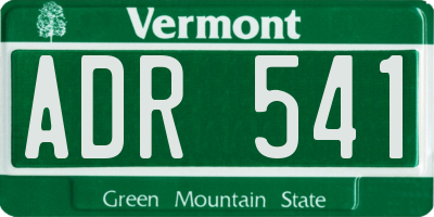 VT license plate ADR541