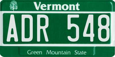 VT license plate ADR548